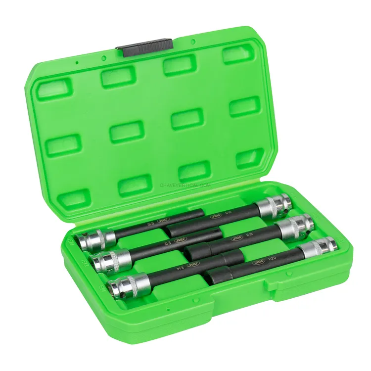 Set de 6 Chaves de Caixa Torx Tipo E Extra Longas 1/2" JBM
