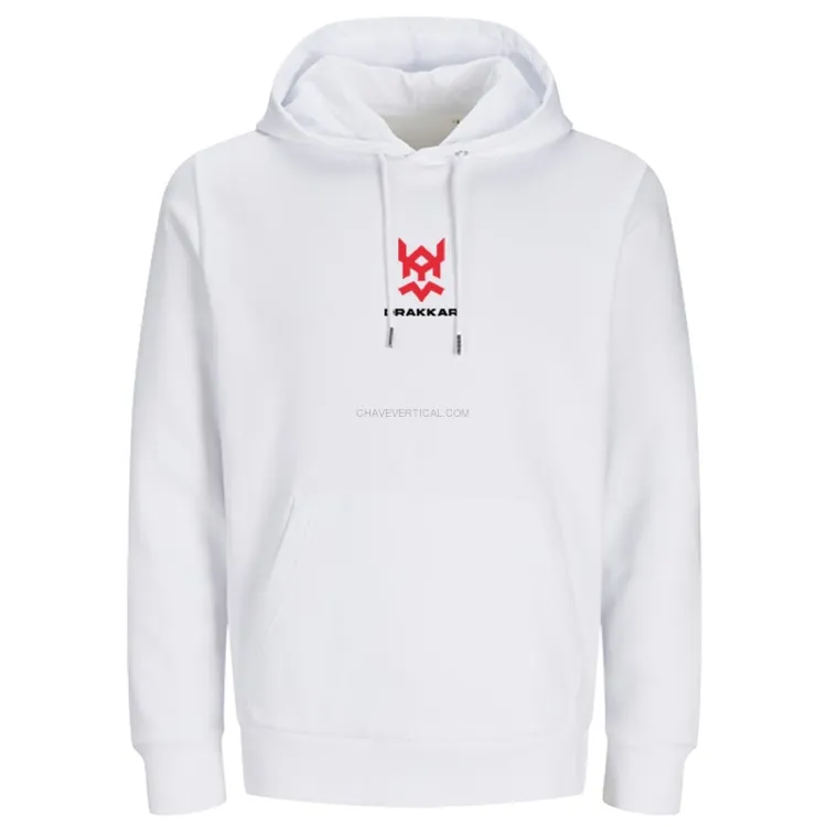 Sweatshirt DRAKKAR Branca Unissexo Tamanho XXL com Drakko Vermelho Sweatshirt DRAKKAR Branca Unissexo Tamanho XXL com Drakko Vermelho