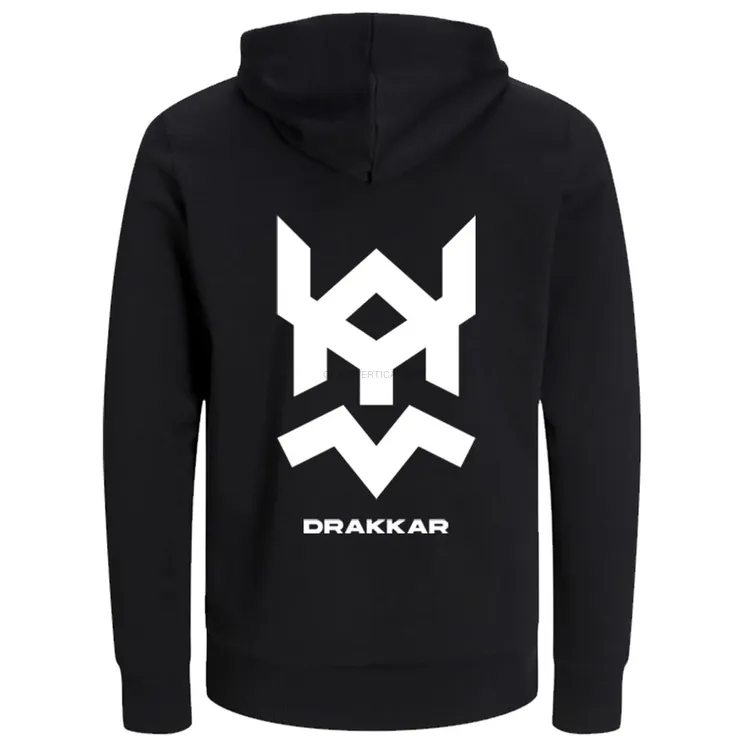 Sweatshirt DRAKKAR Preta Unissexo Tamanho XXXL com Logo Branco