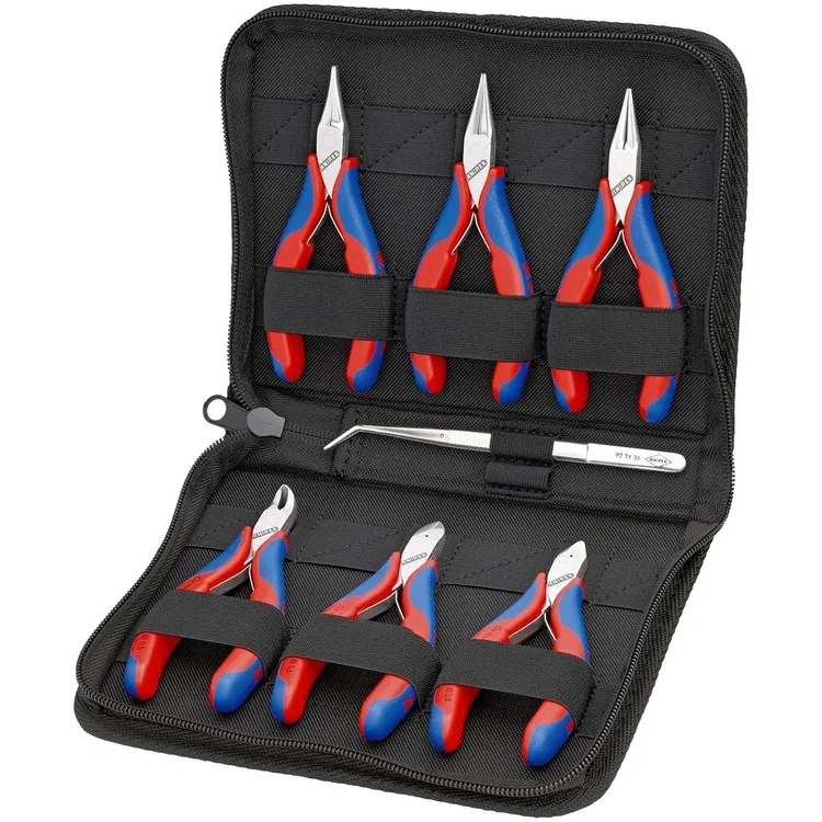 Trousse composée d'un jeu de 6 pinces pour l'électronique bi-matière