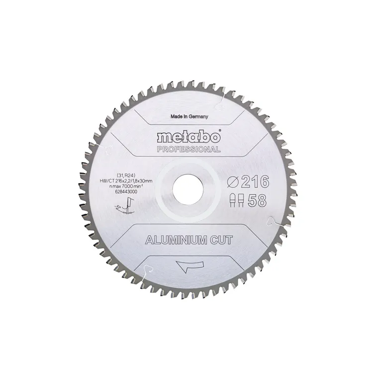 Disco de Serra Circular para Alumínio METABO 216X2,2X30MM Z58 Disco de Serra Circular para Alumínio METABO 216X2,2X30MM Z58