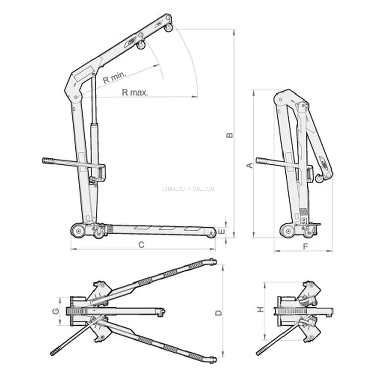 Guincho Hidráulico Dobrável MEGA CRV20 2T