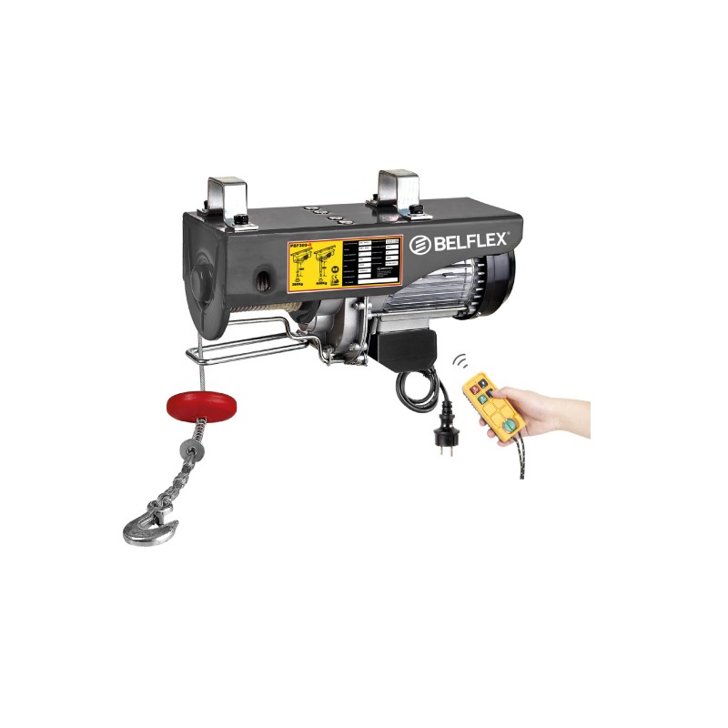 Guincho Elétrico de Cabo com Controlo Remoto e Roldana BELFLEX PBF300-R 300/600kg 18m Guincho Elétrico de Cabo com Controlo Remoto e Roldana BELFLEX PBF300-R 300/600kg 18m