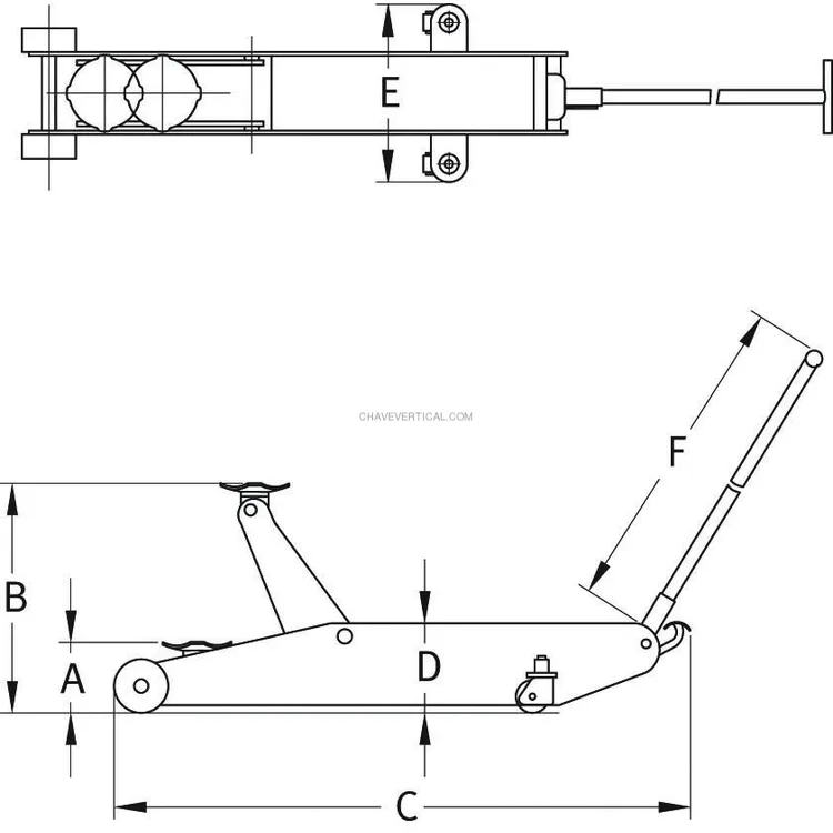 Macaco de Rodas Hidráulico de Grande Porte COMPAC 12T 170-670 mm