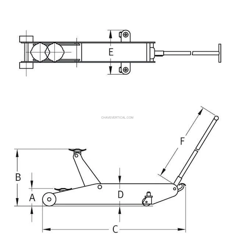 Macaco de Rodas Hidráulico Profissional de Alta Capacidade COMPAC 6T 145-560 mm