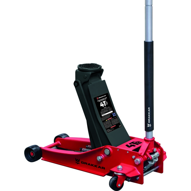 Macaco de Rodas Hidráulico Profissional de Perfil Baixo DRAKKAR 4T 105-520 mm Macaco de Rodas Hidráulico Profissional de Perfil Baixo DRAKKAR 4T 105-520 mm
