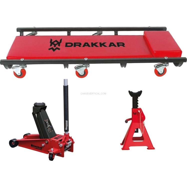 Pack de Elevação Oficina com Macaco e Preguiças DRAKKAR 3T Pack de Elevação Oficina com Macaco e Preguiças DRAKKAR 3T