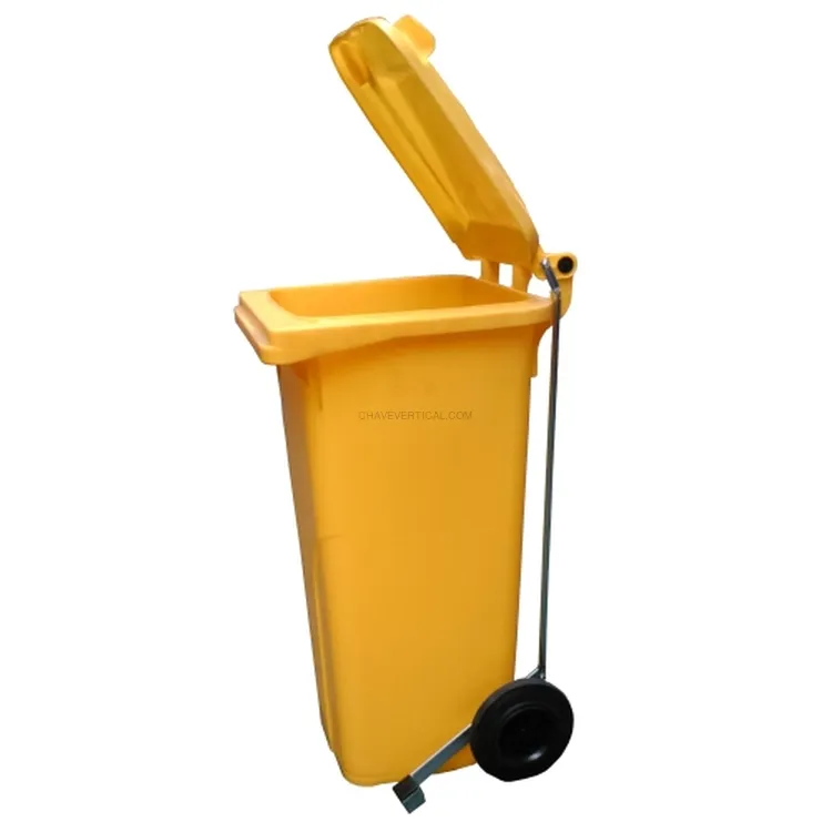 Contentor de Resíduos Amarelo com Pedal ND 120 L 550x480x930 mm Contentor de Resíduos Amarelo com Pedal ND 120 L 550x480x930 mm