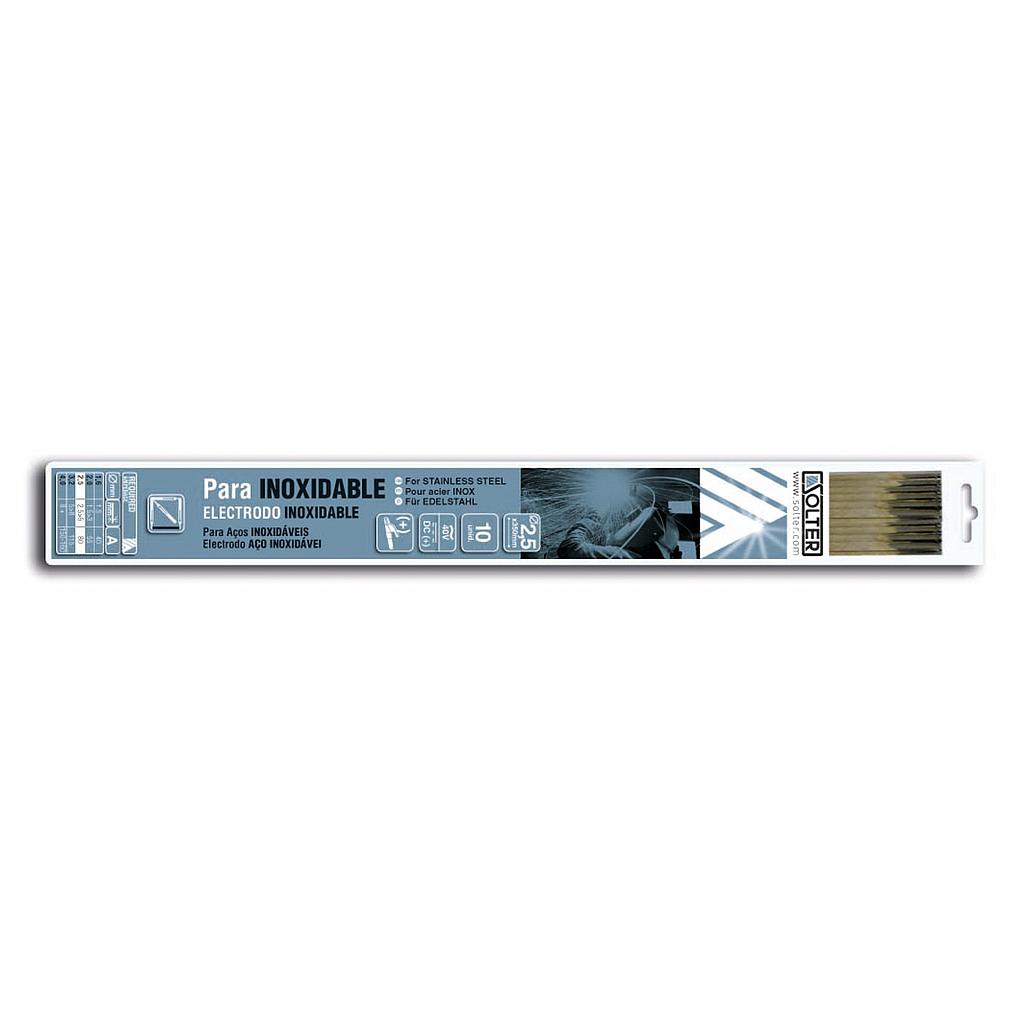 Elétrodos de Soldadura Inox SOLTER E316L 2,5 mm 10 un Elétrodos de Soldadura Inox SOLTER E316L 2,5 mm 10 un.