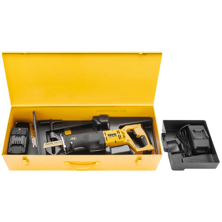 Serra de Sabre a Bateria para Tubos REMS Tiger 22V VE 500 W 1900 CPM com Bateria 9,0 AH
